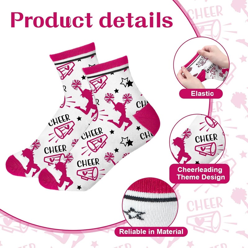 Maiteenly 24 Pairs Ankle Cheer Socks Cheerleading Team Cheerleader Socks for Women Girls Cheer Accessories Gifts - Image 2